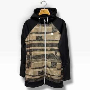 Armada Full Zip Hoodie Men’s Size L Black Tan Patterned Snowboard Ski Softshell